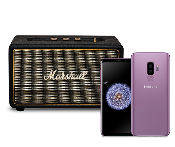 głośnik Marshall Acton ze smartfonem Galaxy S9 | S9+