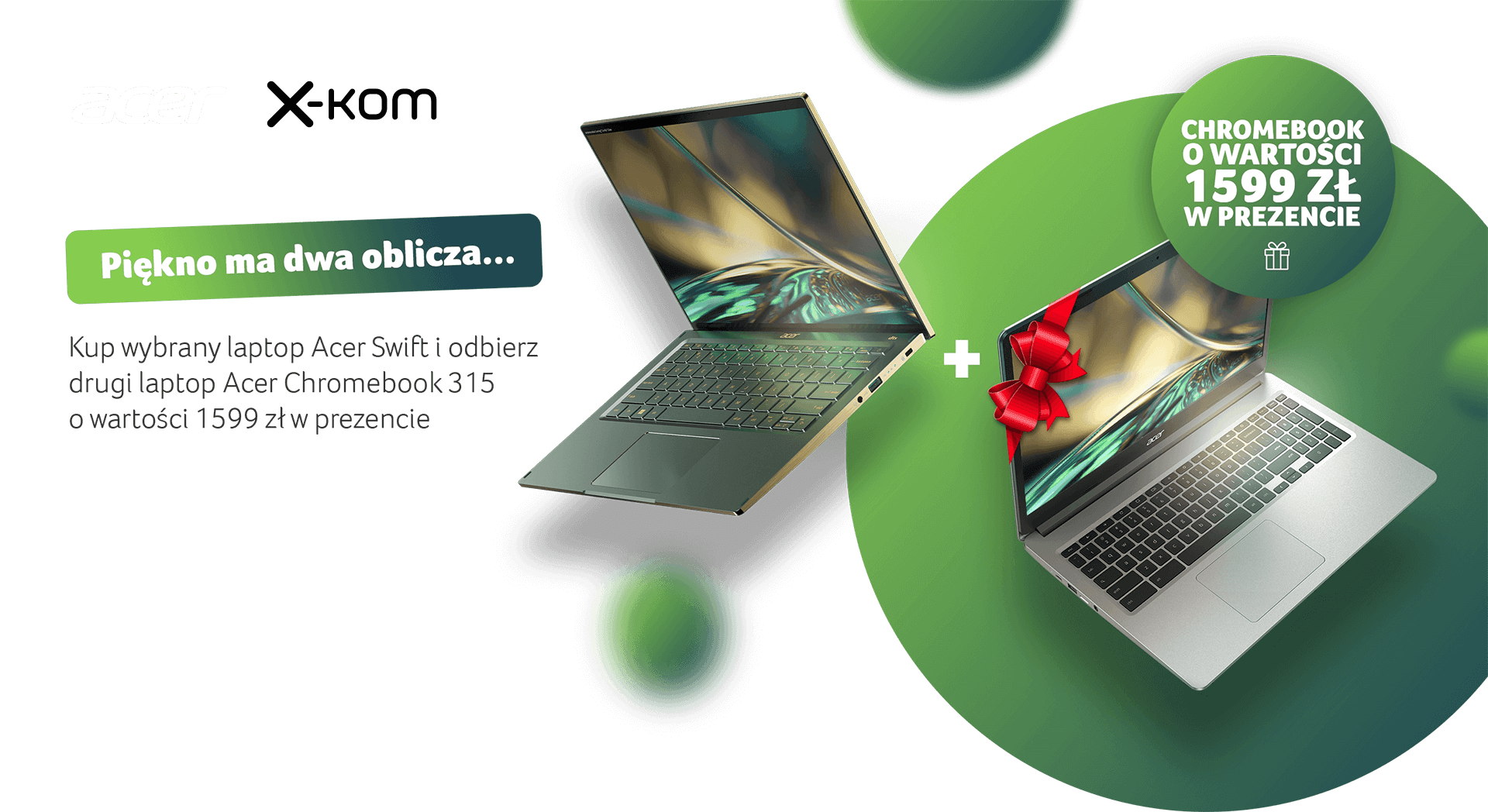 Piękny i Bestia - Kup wybrany laptop Acer Swift i odbierz drugi laptop Acer Chromebook 315 o wartości 1599zł w prezencie