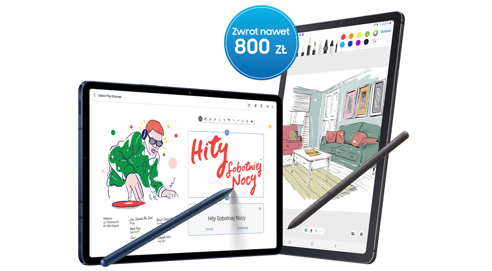 Kup wybrany tablet Galaxy i otrzymaj nawet 800 zł zwrotu na konto.