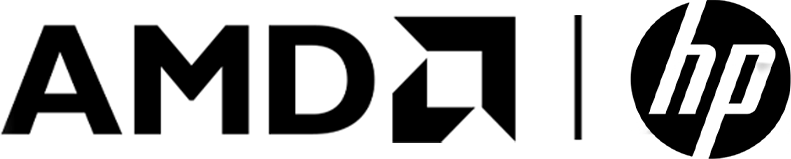 Logo AMD i HP