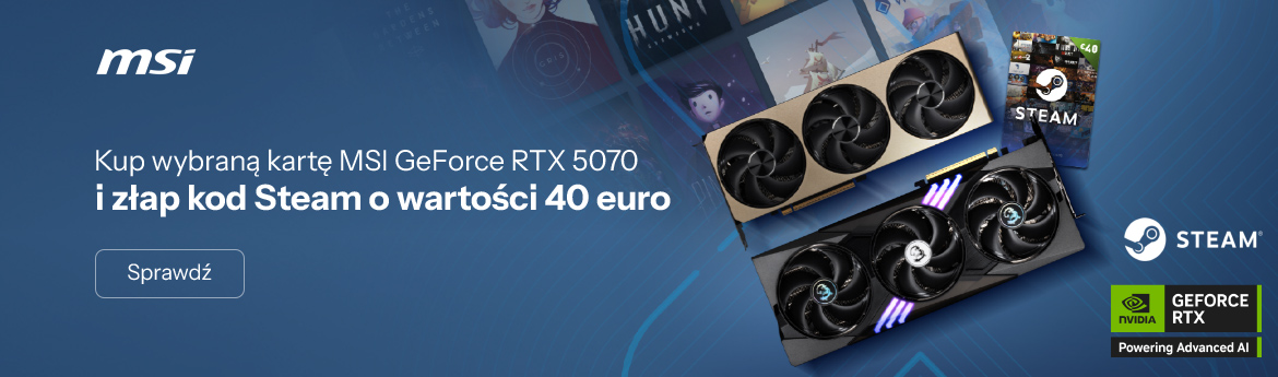Kup wybraną kartę MSI GeForce RTX 5070 i złap kod Steam o wartości 40 euro