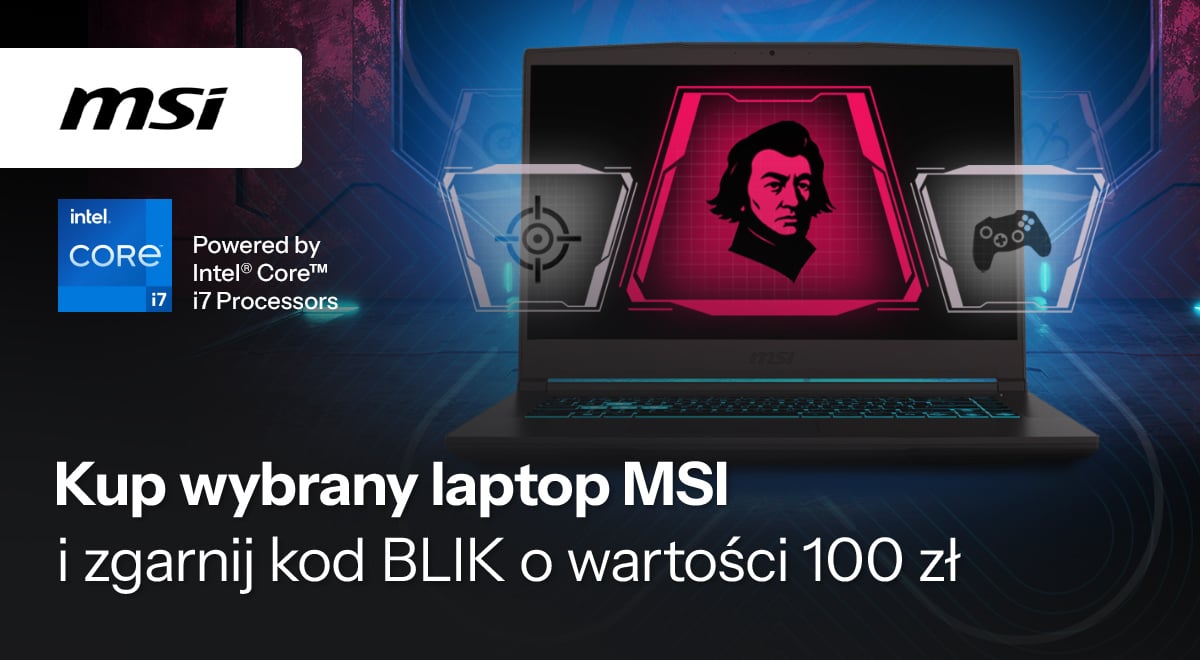 Kup wybrany laptop MSI i zgarnij kod BLIK o wartości 100 zł