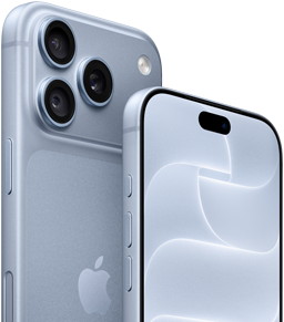 iPhone 18 Pro, kolor błękit lodowca, przód i tył obudowy z warstwą Ceramic Shield, system trzech aparatów