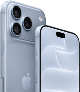 iPhone 18 Pro, kolor błękit lodowca, przód i tył obudowy z warstwą Ceramic Shield, system trzech aparatów