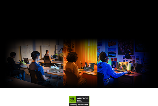 Studenci używający laptopów NVIDIA