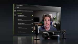 Interfejs NVIDIA Broadcast z efektami AI dla transmisji