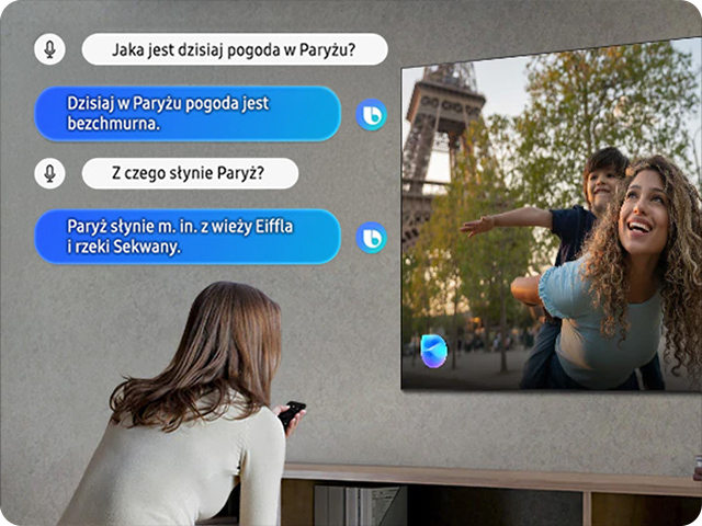 Obsługiwanie głosem w telewizorze Samsung 42” OLED S90F 4K Vision AI Smart TV (2025)