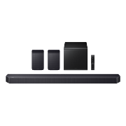 Zestaw głośników Samsung Soundbar Q-Seria  9.1.4. z subwooferem i tylnymi głośnikami  w zestawie z pilotem  od frontu