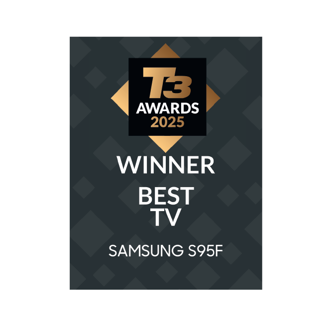  T3 Awards 2025 nagroda Best TV dla Samsung S95F. Logo.