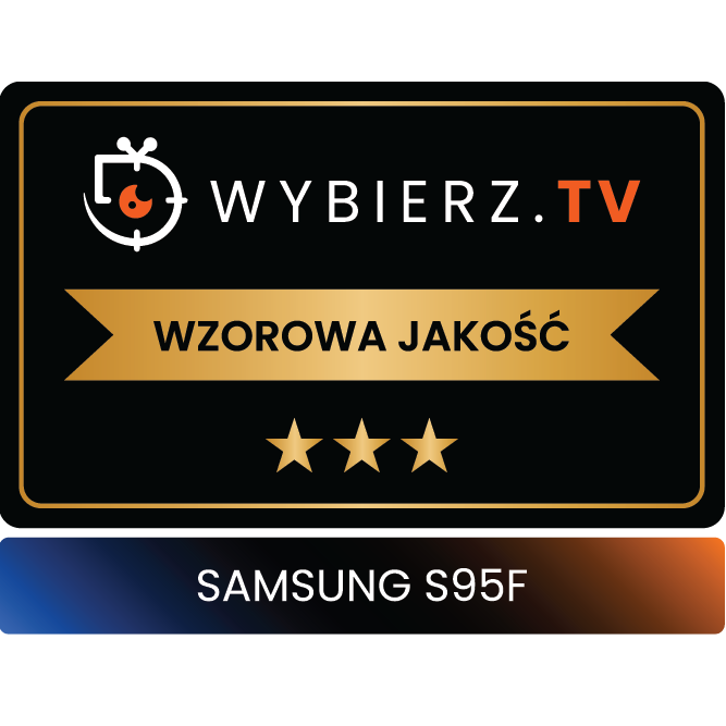 Odznaka Wybierz.TV wzorowa jakość dla Samsung OLED S95F.