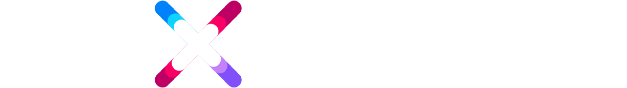 Logo x-kom dla firm - kolorowe na czarnym tle