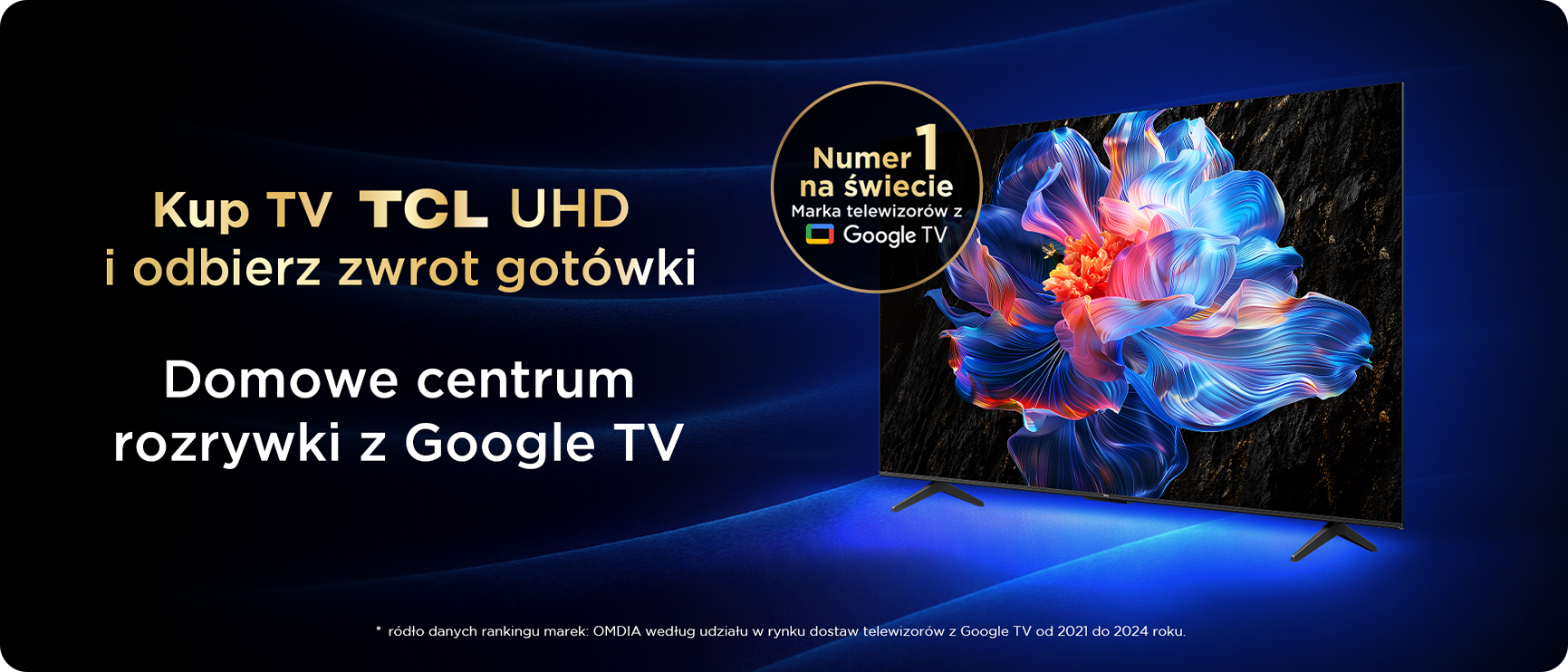 Kup telewizor TCL i odbierz zwrot gotówki. Domowe centrum rozrywki z Google TV