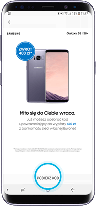 Naciśnij na baner promocyjny 'Odzyskaj 400 zł w gotówce'
